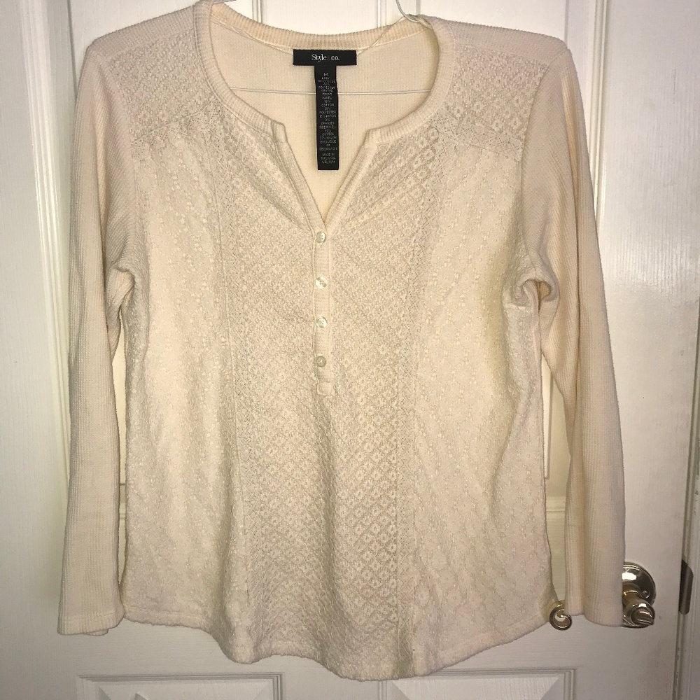 Cream Lace Pull-over Sweater